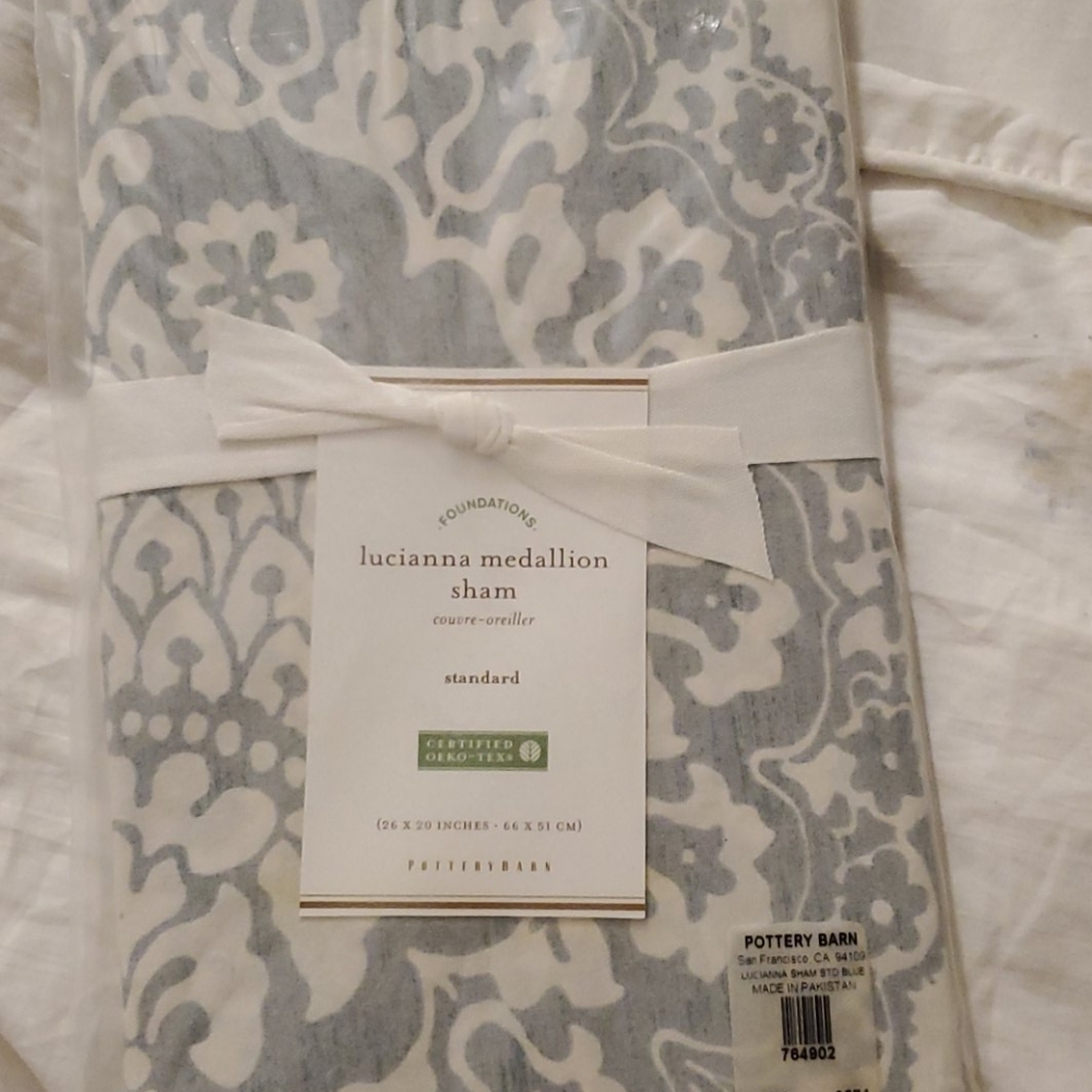 Pottery Barn Lucianna Medallion Sham std BLUE